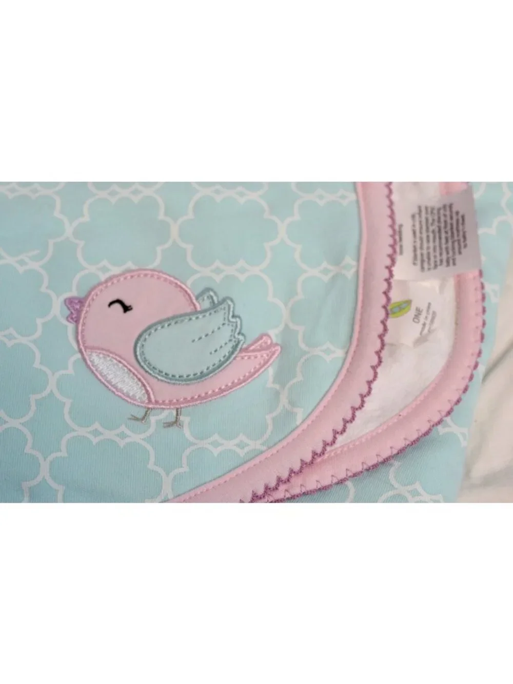 New Starting Out Baby Blanket Teal Pink Bird Minky Dots Lovey Pastel Girl Securi